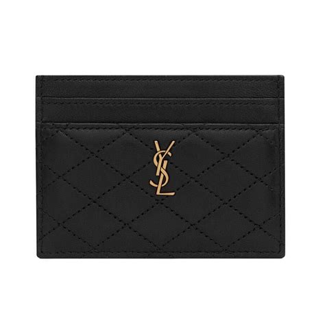 dark turquoise ysl card case|ysl lambskin case.